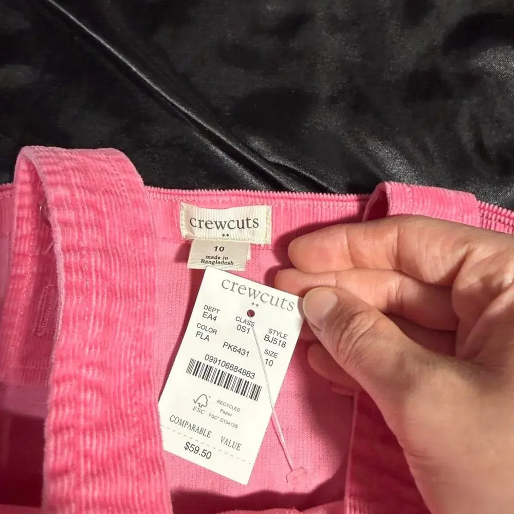 Crewcuts nwt pink corduroy dress